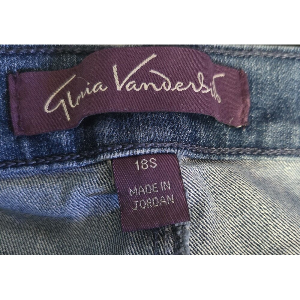 Gloria Vanderbilt Amanda Jeans Womens 18 Short Blue Denim Mid Rise Pants - Picture 8 of 9